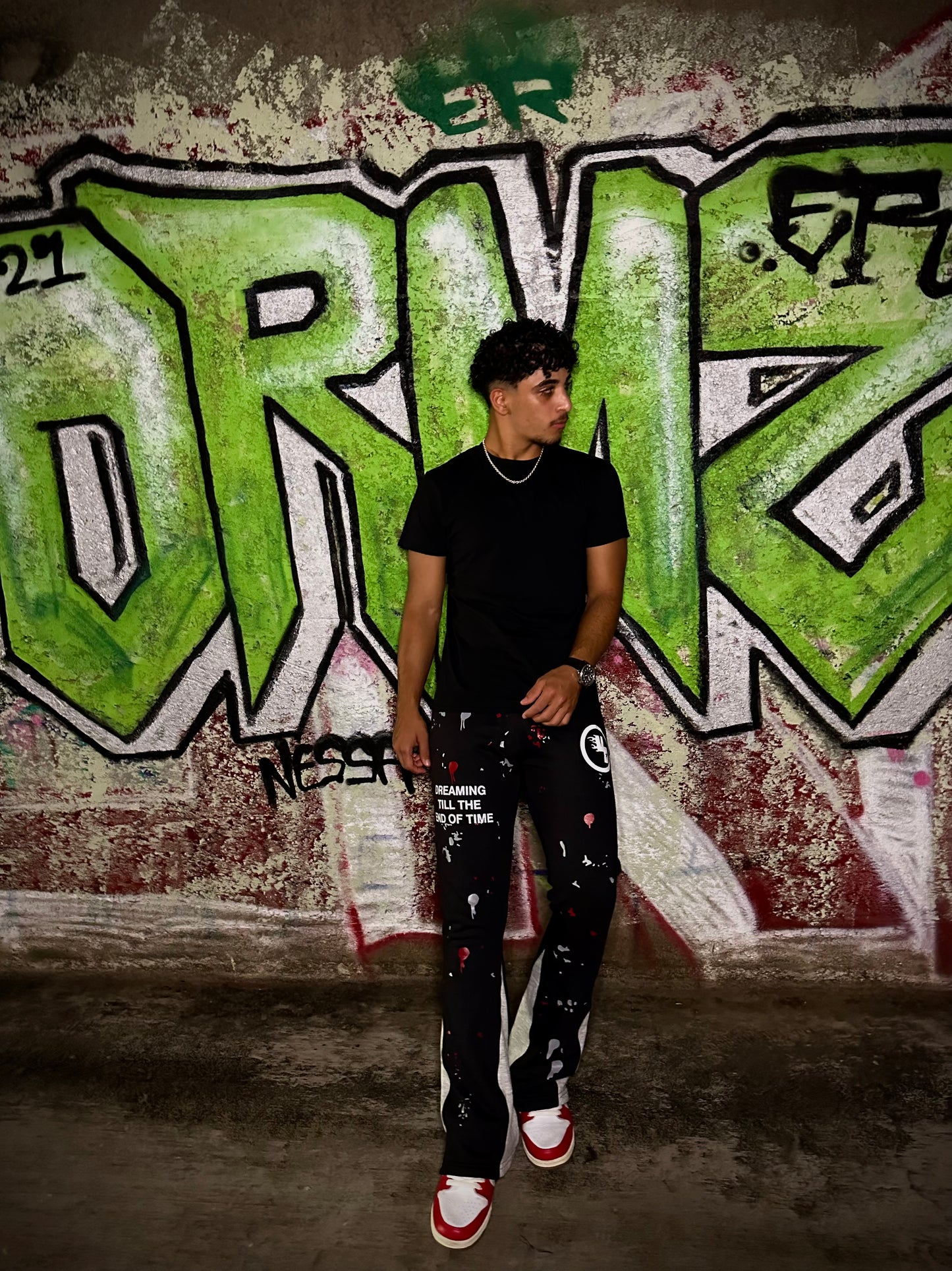 "ONYX" PAINTED FLARE SWEATPANTS